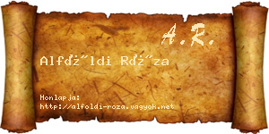 Alföldi Róza névjegykártya