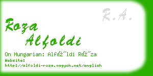 roza alfoldi business card