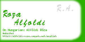 roza alfoldi business card